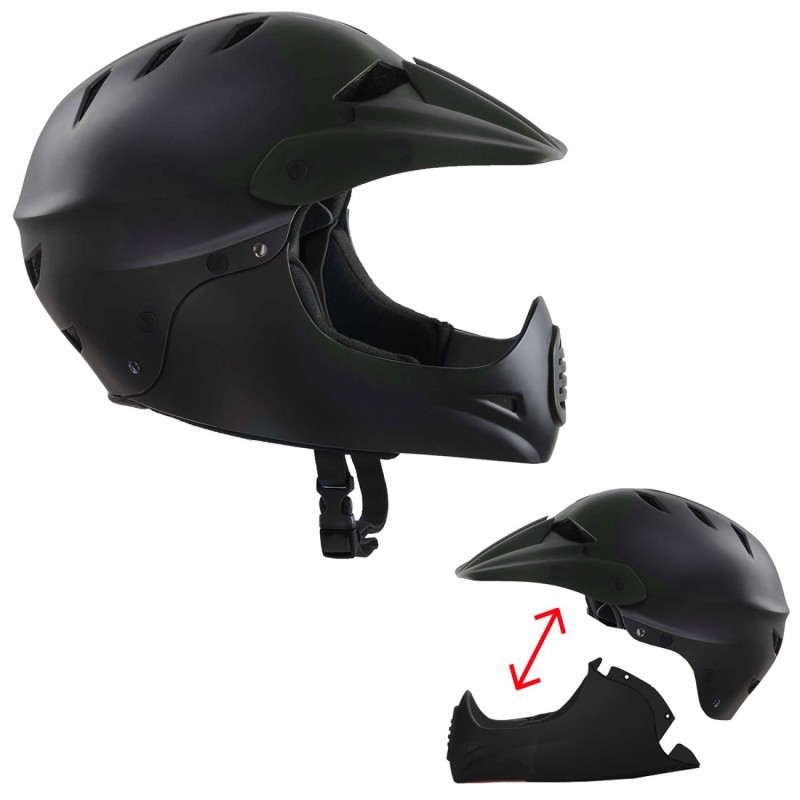 CASQUE VELO ADULTE SAFETY LABS STAMINA NOIR AVEC MENTONNIERE AMOVIBLE T.L (59-61CM)