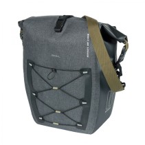 SACOCHE ARRIERE VELO LATERALE BASIL NAVIGATOR CYCLOTOURISTE WATERPROOF 25-31L NOIR FIXATION MIK SIDE SUR PORTE BAGAGE