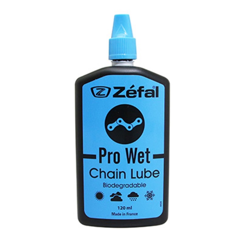 LUBRIFIANT VELO CHAINE ET DERAILLEUR ZEFAL WET BIO LUBE POUR CONDITION HUMIDE OU BOUEUSE (BURETTE 125ml)