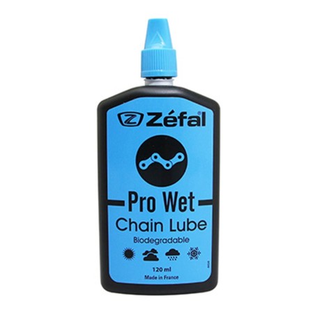 LUBRIFIANT VELO CHAINE ET DERAILLEUR ZEFAL WET BIO LUBE POUR CONDITION HUMIDE OU BOUEUSE (BURETTE 125ml)