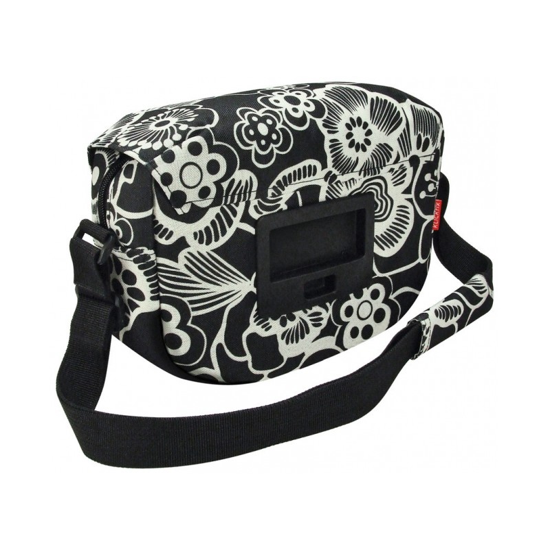 SAC AVANT KLICKFIX FUN BANDOULIÈRE 25x19x8 NR/FLEURS BLANC. - 0263FS - 4030572105779