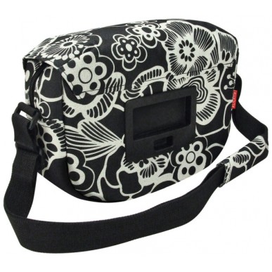 SAC AVANT KLICKFIX FUN BANDOULIÈRE 25x19x8 NR/FLEURS BLANC. - 0263FS - 4030572105779