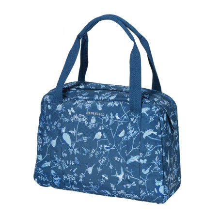 SACOCHE ARRIERE VELO LATERALE SAC BANDOULIERE BASIL WANDERLUST 18L BLEU INDIGO FIXATION RAPIDE HOOK-ON SUR PORTE BAGAGE