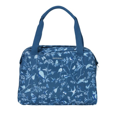 SACOCHE ARRIERE VELO LATERALE SAC BANDOULIERE BASIL WANDERLUST 18L BLEU INDIGO FIXATION RAPIDE HOOK-ON SUR PORTE BAGAGE