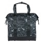 SACOCHE ARRIERE VELO LATERALE BASIL GRAND TARPAULIN SHOPPER NOIR DECO BLANC DROIT-GAUCHE WATERPROOF 23L (34x19x35cm)