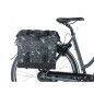 SACOCHE ARRIERE VELO LATERALE BASIL GRAND TARPAULIN SHOPPER NOIR DECO BLANC DROIT-GAUCHE WATERPROOF 23L (34x19x35cm)