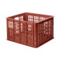PANIER - CAISSE PLASTIQUE RECYCLE BASIL ROUGE TERRE 29L AVANT-ARRIERE