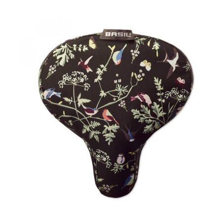 COUVRE-SELLE BASIL WANDERLUST IMPERMÉABLE NOIR/OISEAUX - 50430 - 8715019504303